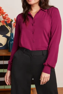 King Louie Blouses|Carina Blouse Viscose Light Wild Fuchsia