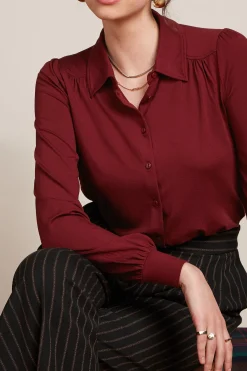 King Louie Blouses|Carina Blouse Viscose Light Cabernet Red