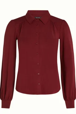 King Louie Blouses|Carina Blouse Viscose Light Cabernet Red