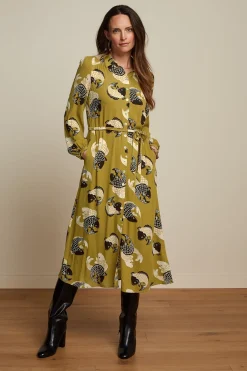King Louie Jurken|Carina Dress Koi Chartreuse Yellow