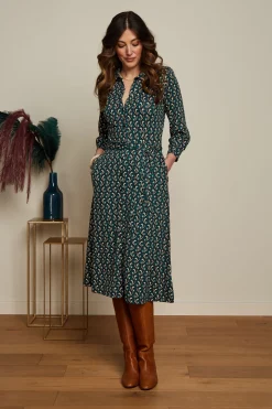 King Louie Jurken|Carina Dress Morel Dragonfly Green