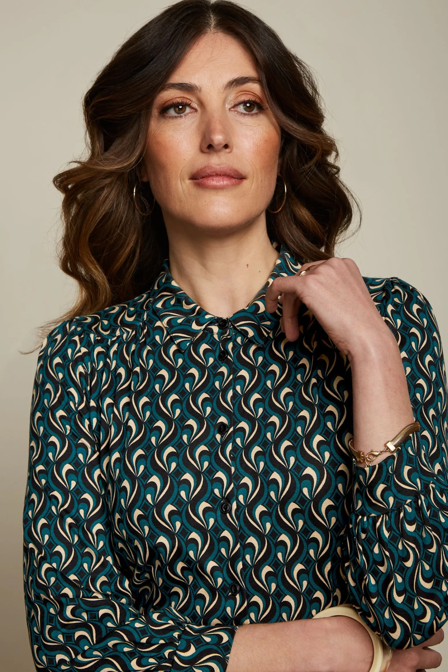King Louie Jurken|Carina Dress Morel Dragonfly Green