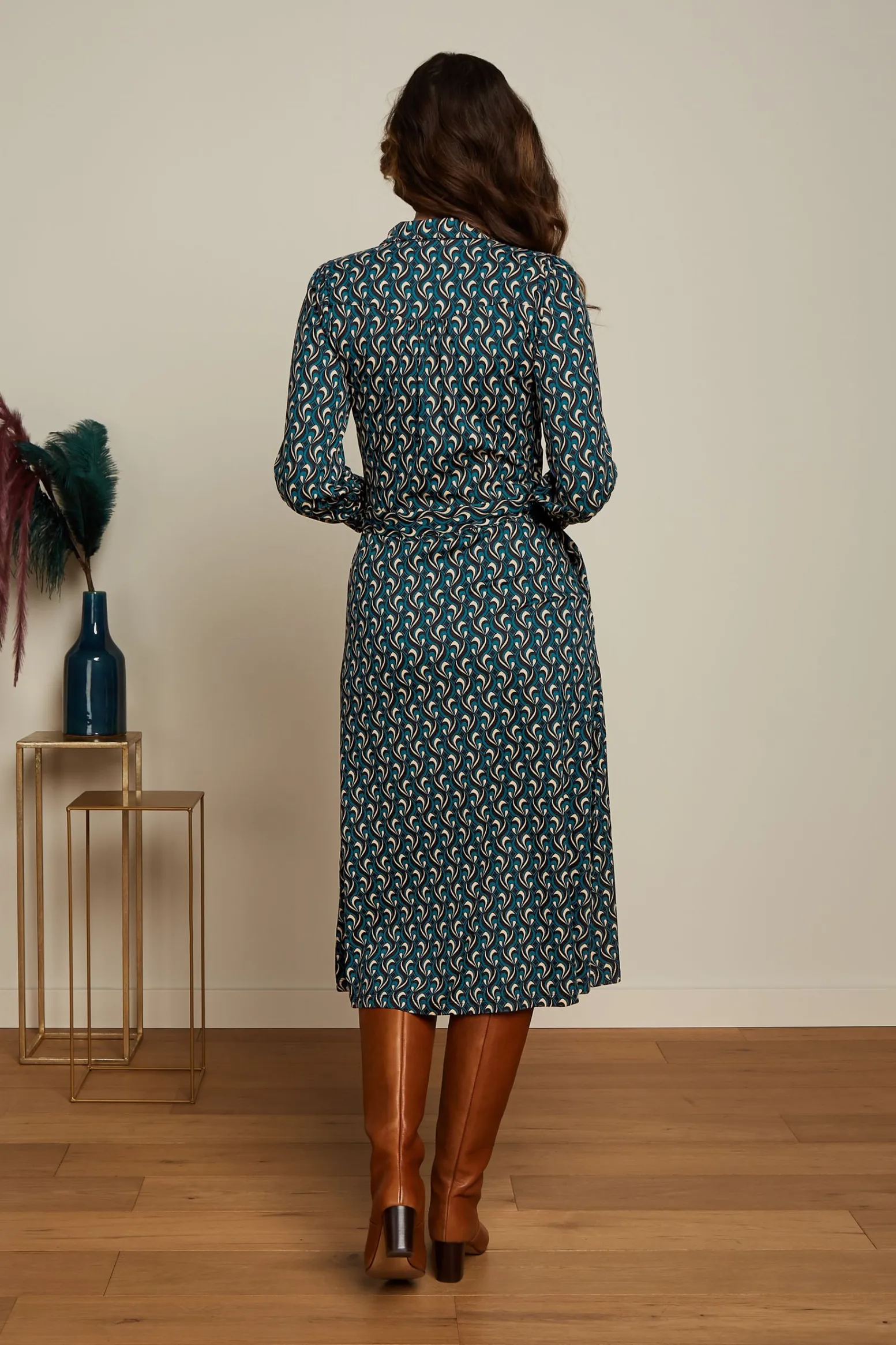 King Louie Jurken|Carina Dress Morel Dragonfly Green