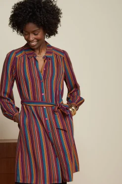 King Louie Jurken|Carina Tunic Dress Marion Stripe Imperial Purple