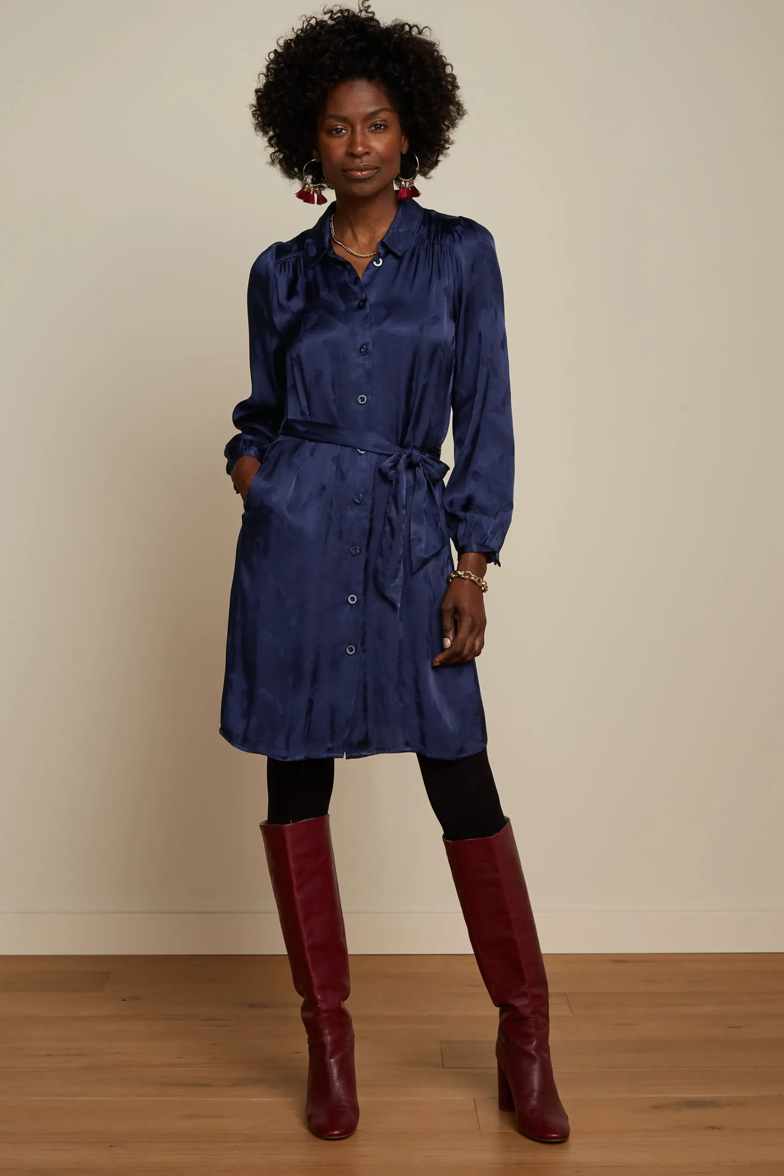 King Louie Jurken|Carina Tunic Dress Rouge Ink Blue