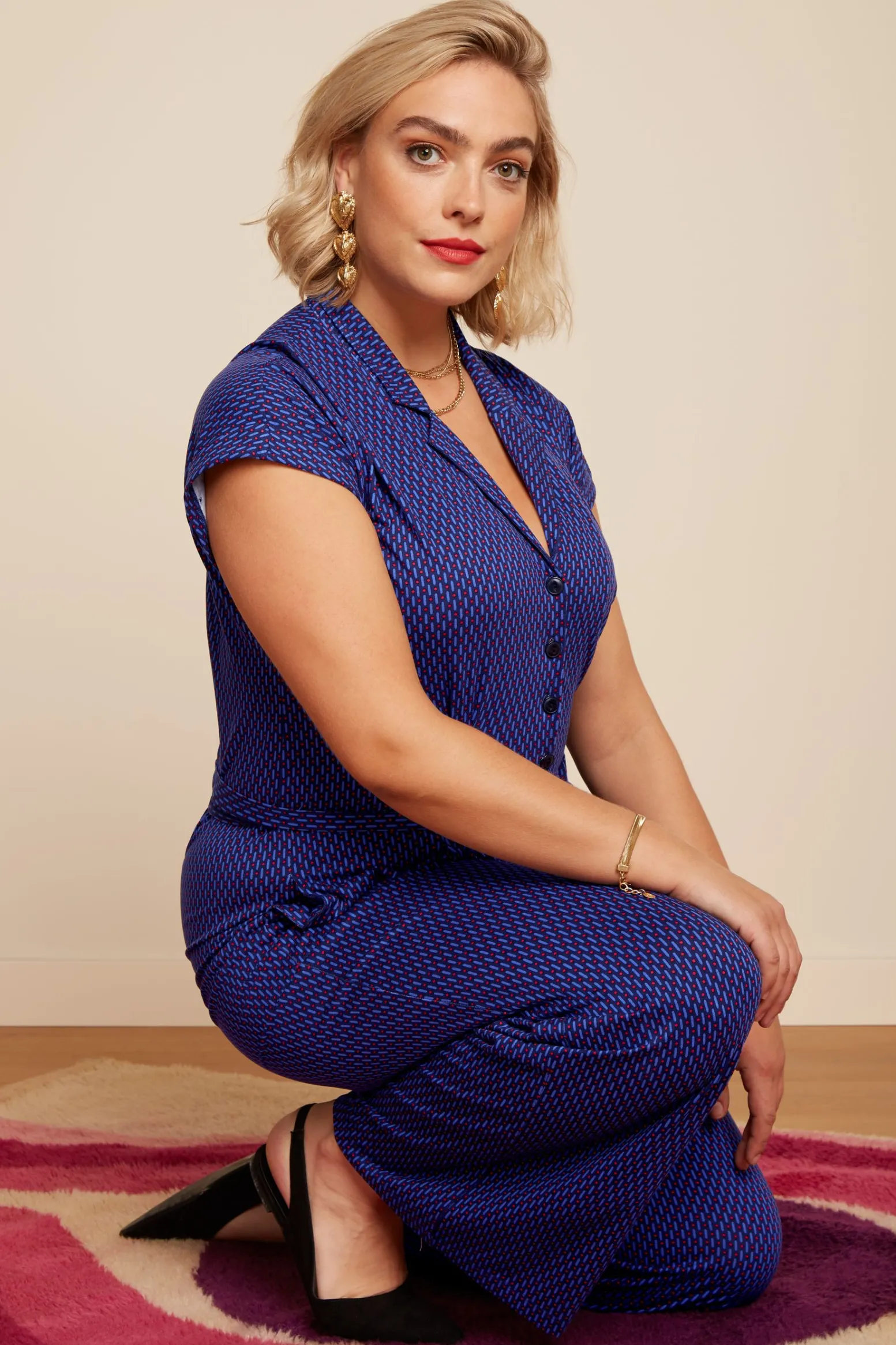 King Louie Jumpsuits|Darcy Jumpsuit Ditto Evening Blue