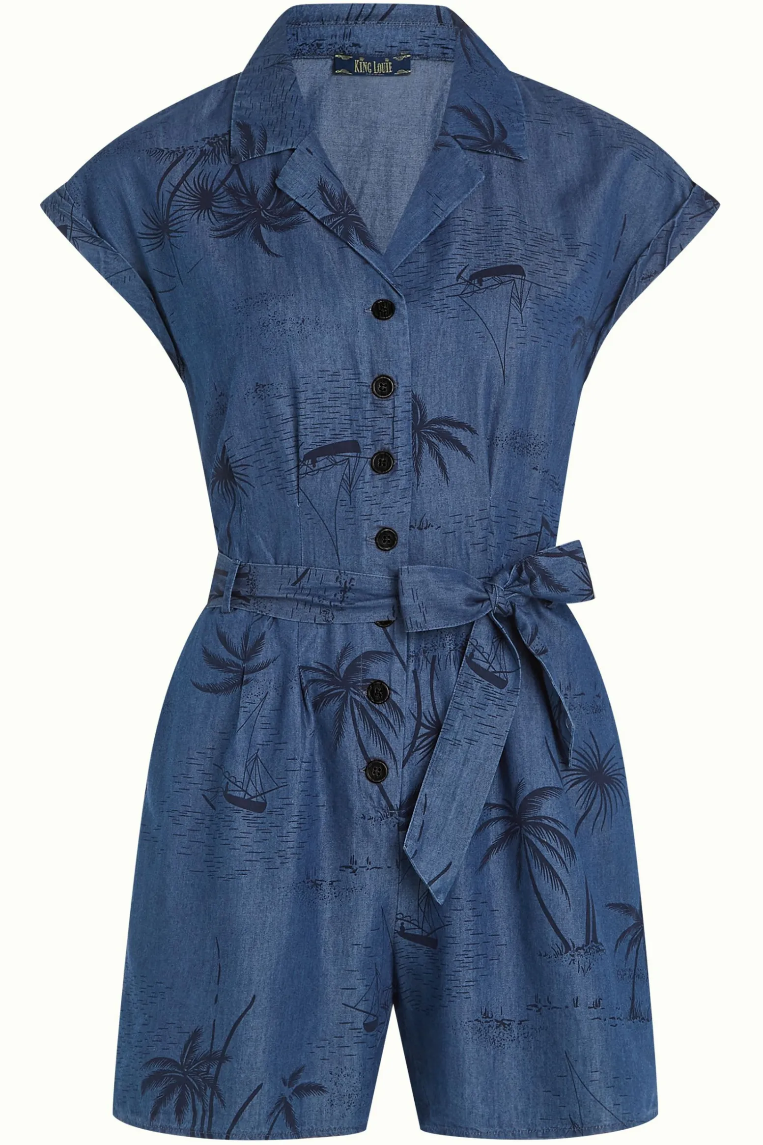 King Louie Jumpsuits|Darcy Playsuit Daytrip Denim Blue