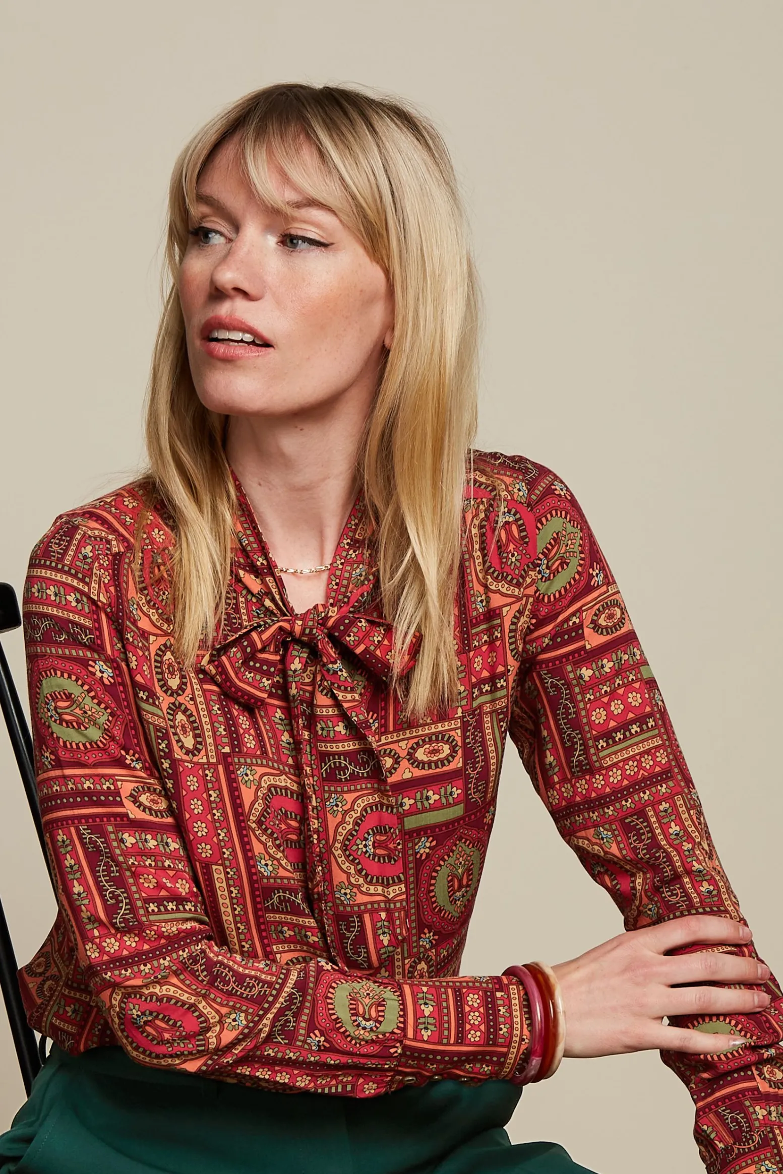 King Louie Blouses|Delia Blouse Balthazar Cabernet Red