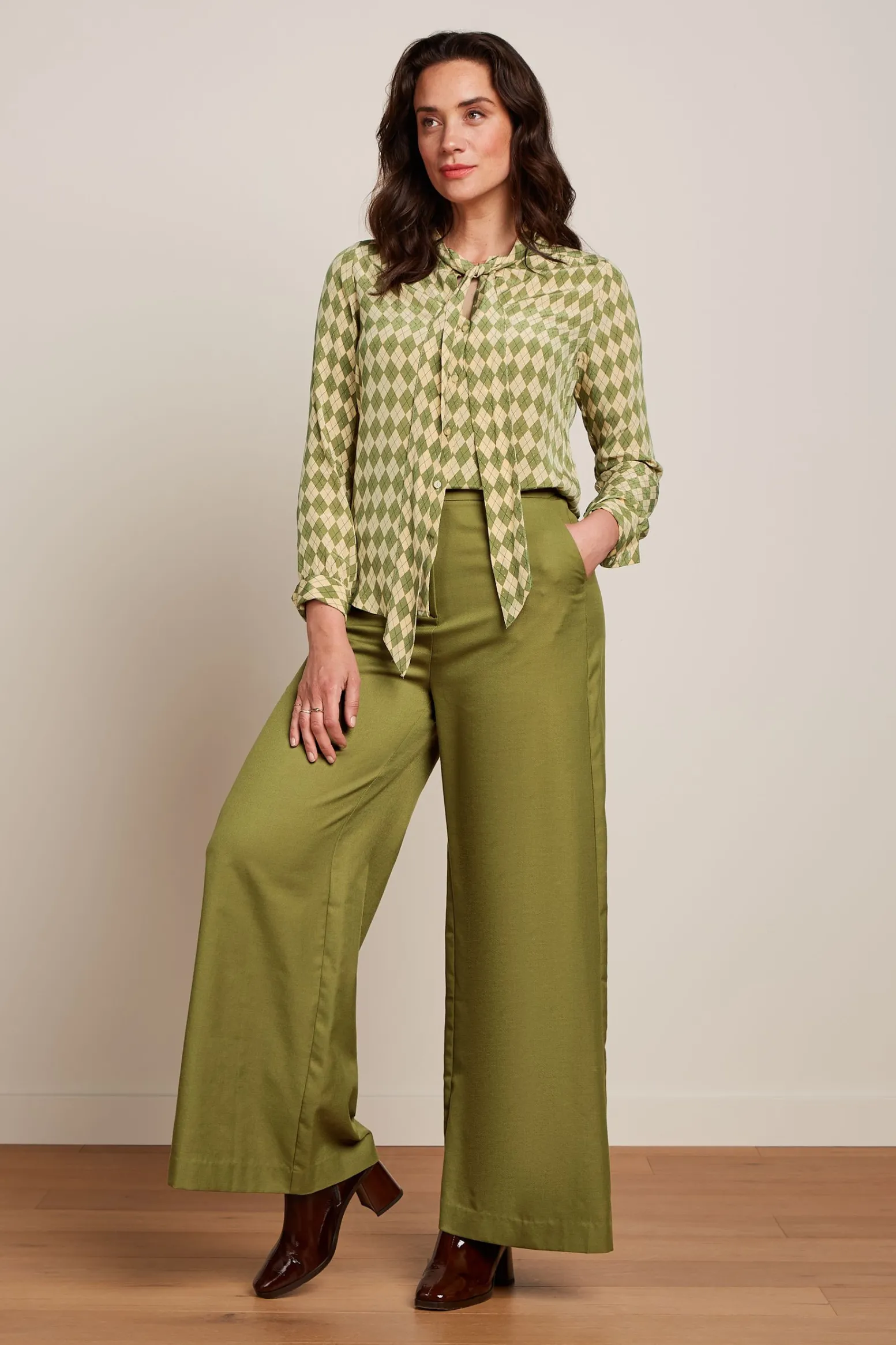 King Louie Blouses|Delia Blouse Farrow Guacemole