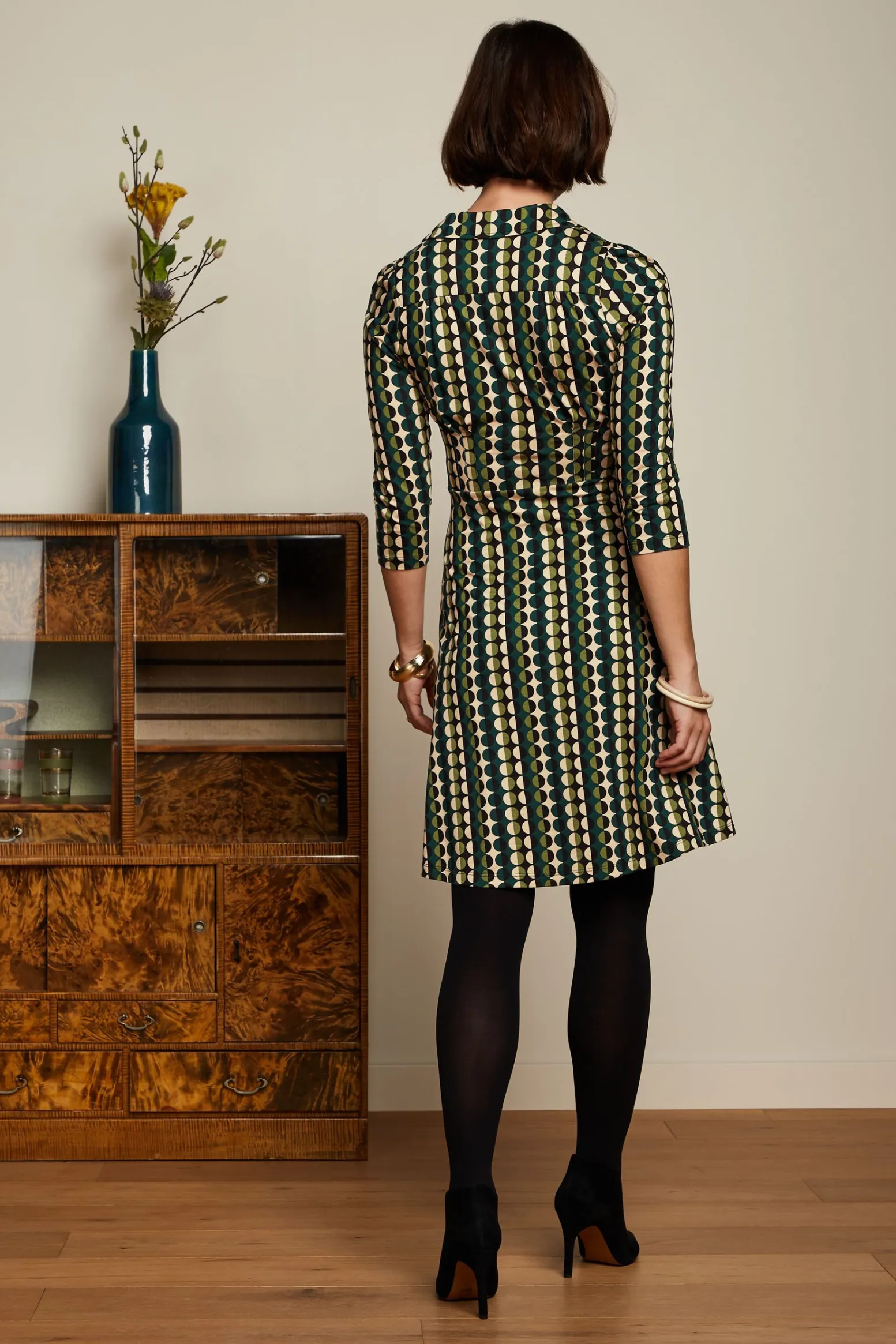 King Louie Jurken|Diner Dress Quincy Pine Green