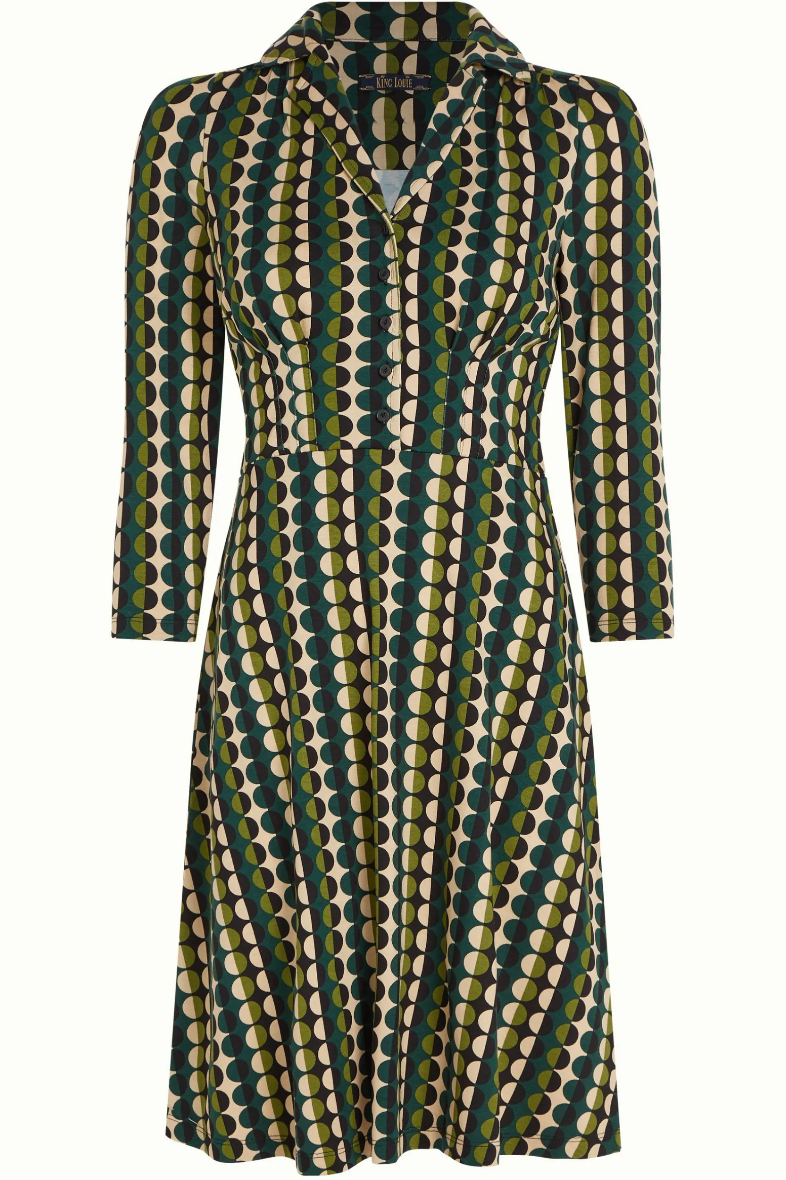 King Louie Jurken|Diner Dress Quincy Pine Green