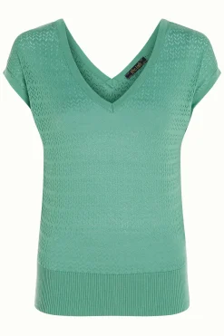 King Louie Tops & Shirts|Double V Top Mateo Knit Spar Green