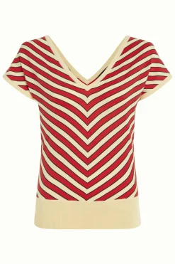 King Louie Tops & Shirts|Double V Top Port Stripe Fiery Red