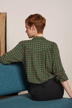 King Louie Blouses|Edith Blouse Valley Peacock Green