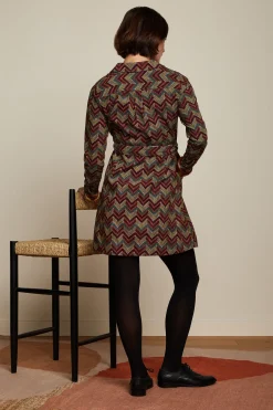 King Louie Jurken|Eliza Pocket Dress Farley Cabernet Red