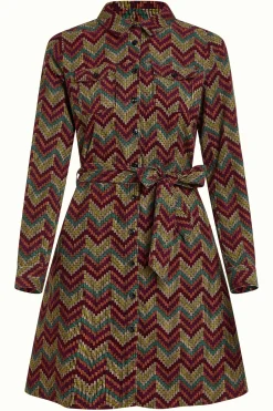 King Louie Jurken|Eliza Pocket Dress Farley Cabernet Red