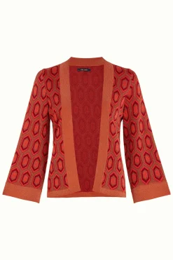 King Louie Vesten|Emily Cardi Crown Tweed Orange