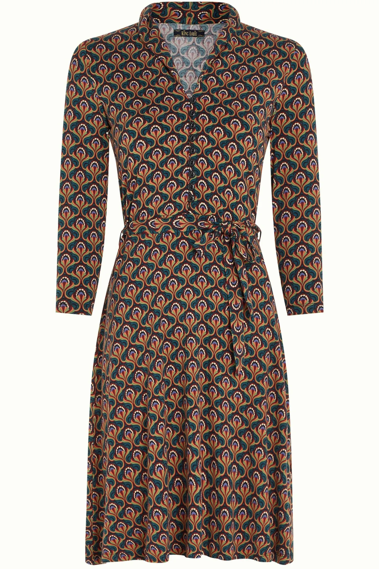King Louie Jurken|Emmy Dress Jubilee Dragonfly Green