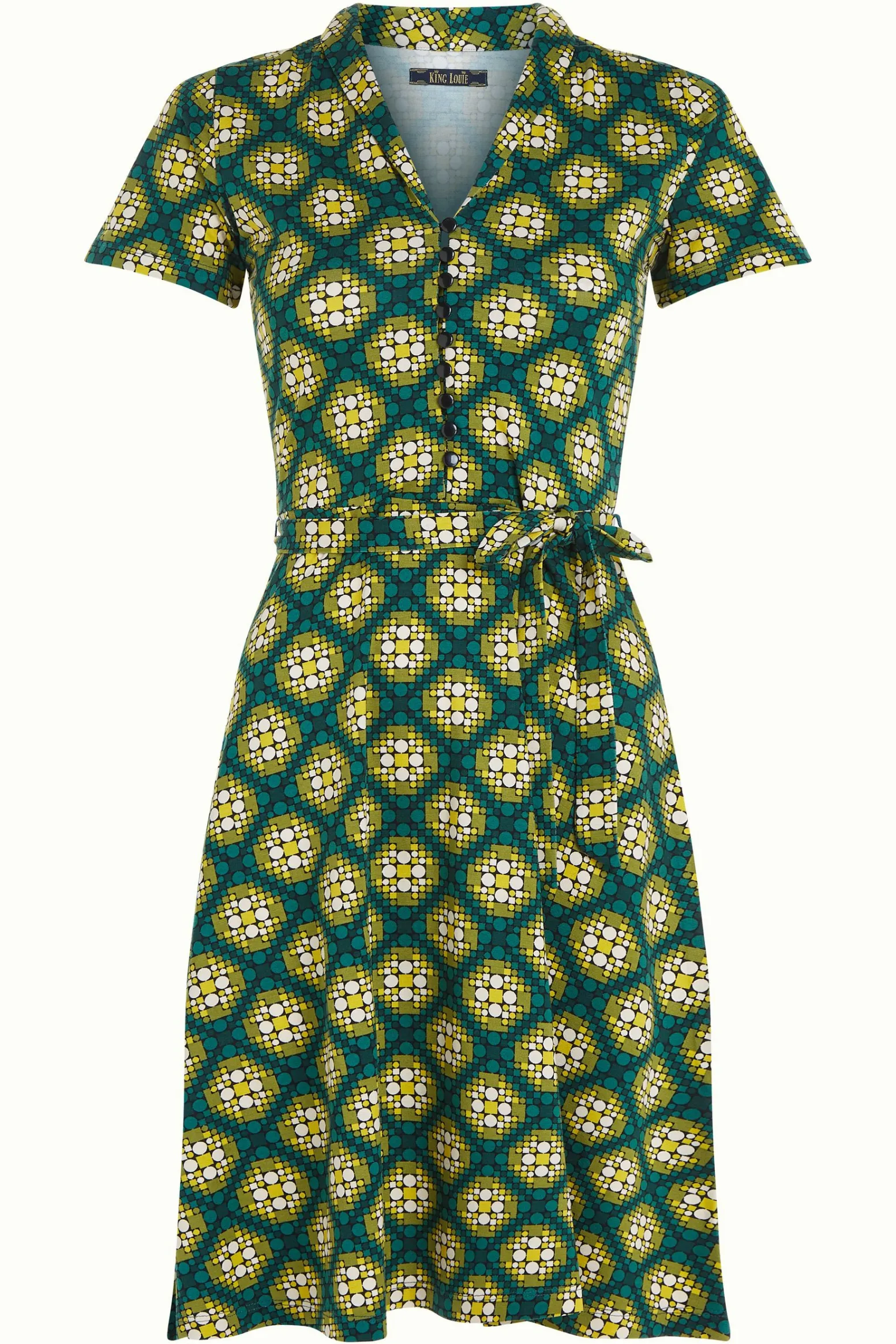 King Louie Jurken|Emmy Dress Kirby Para Green