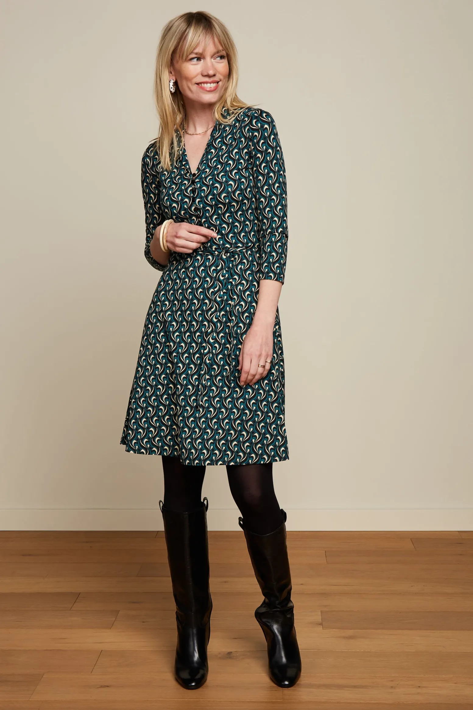 King Louie Jurken|Emmy Dress Morel Dragonfly Green