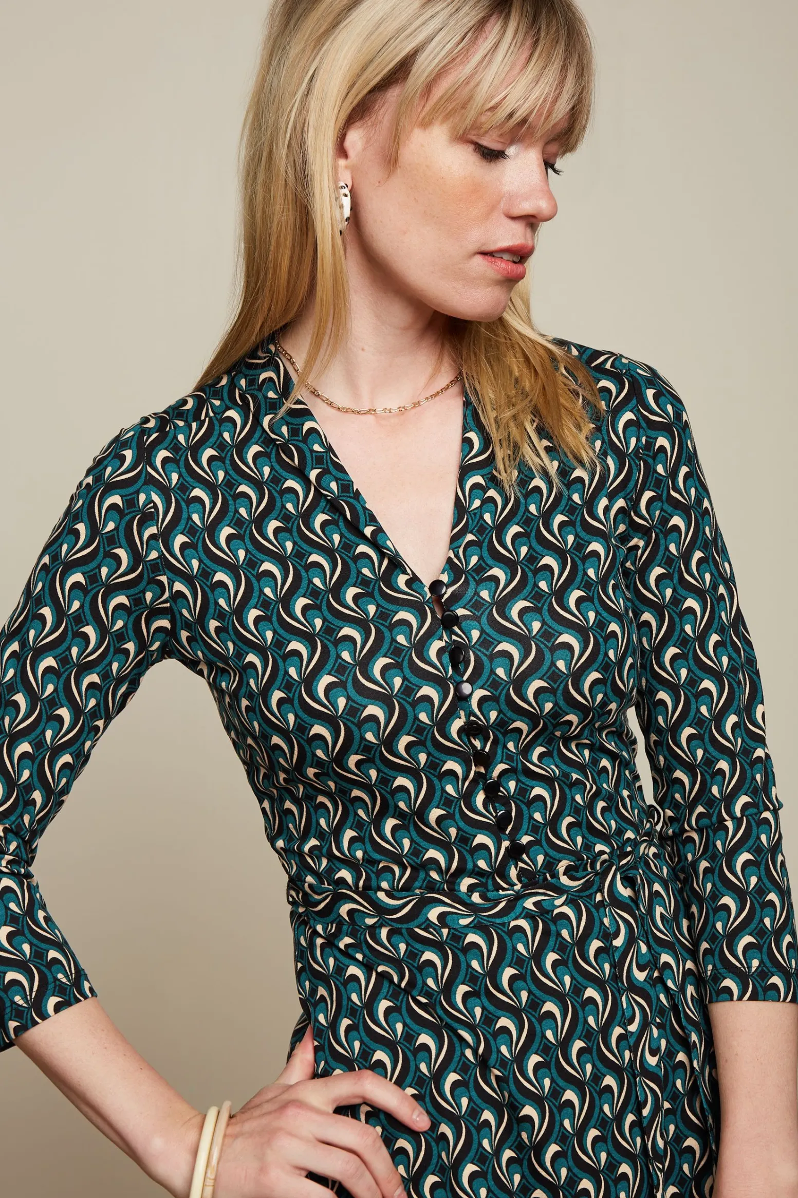 King Louie Jurken|Emmy Dress Morel Dragonfly Green