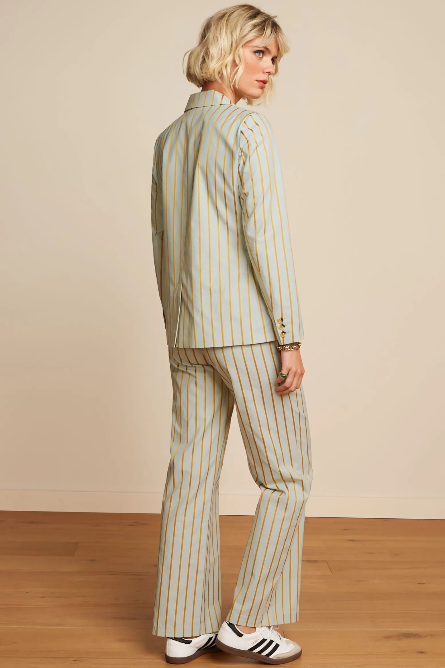 King Louie Broeken|Ethel Pants Ash Stripe Foam Green