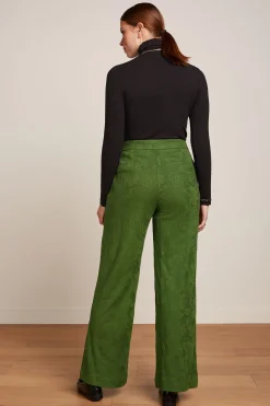 King Louie Broeken|Federica Pants Buzz Jacquard Palm Green