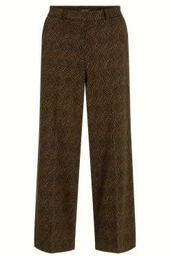 King Louie Broeken|Federica Pants Ruby Jacquard Black