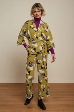 King Louie Broeken|Fintan Pants Koi Chartreuse Yellow