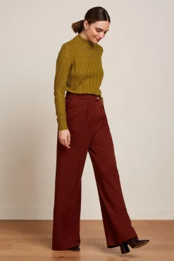 King Louie Broeken|Fintan Pants Milano Crepe Sandelwood Brown