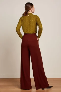 King Louie Broeken|Fintan Pants Milano Crepe Sandelwood Brown
