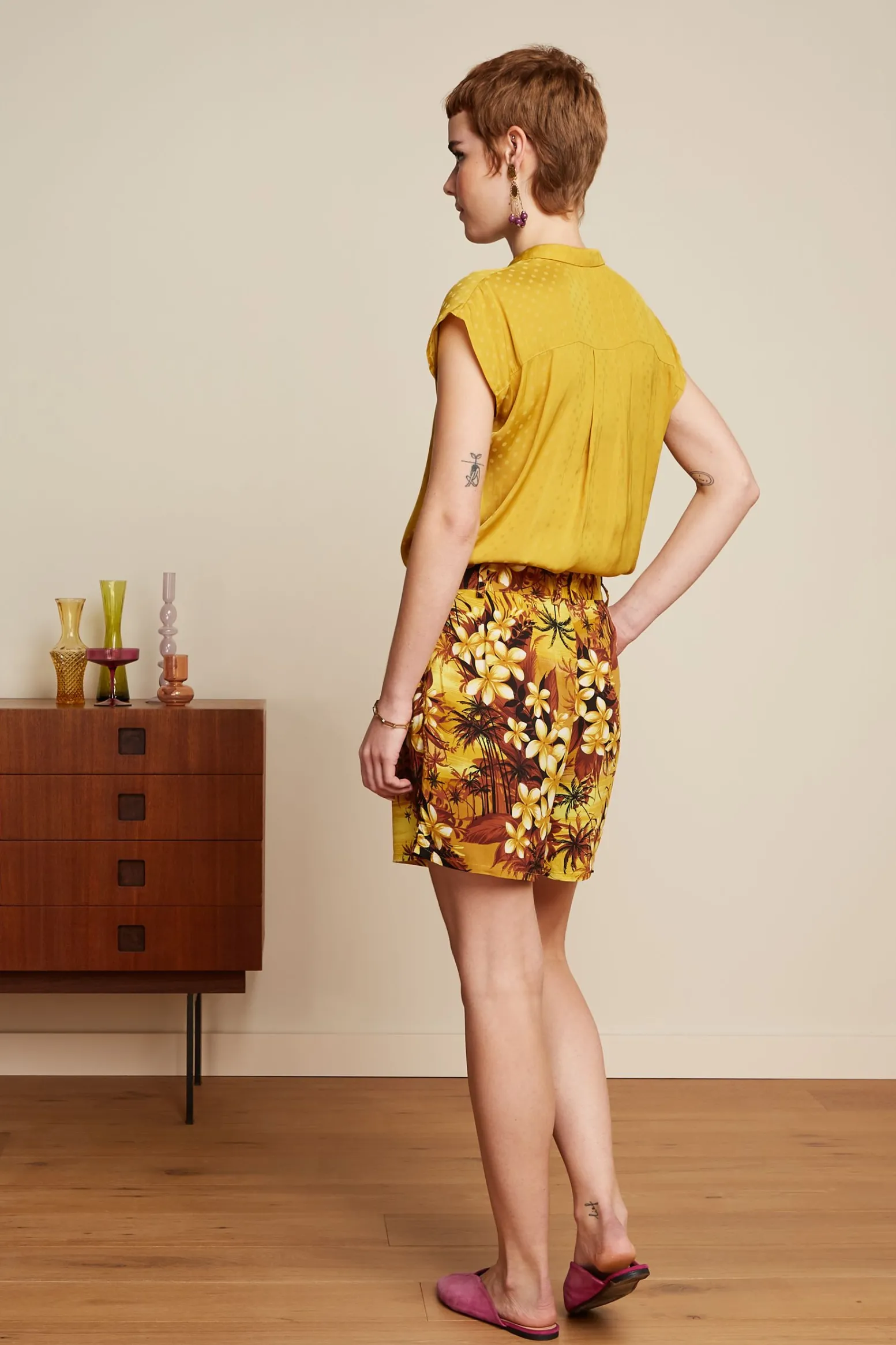 King Louie Broeken|Fintan Shorts Emerald Amarillo Gold