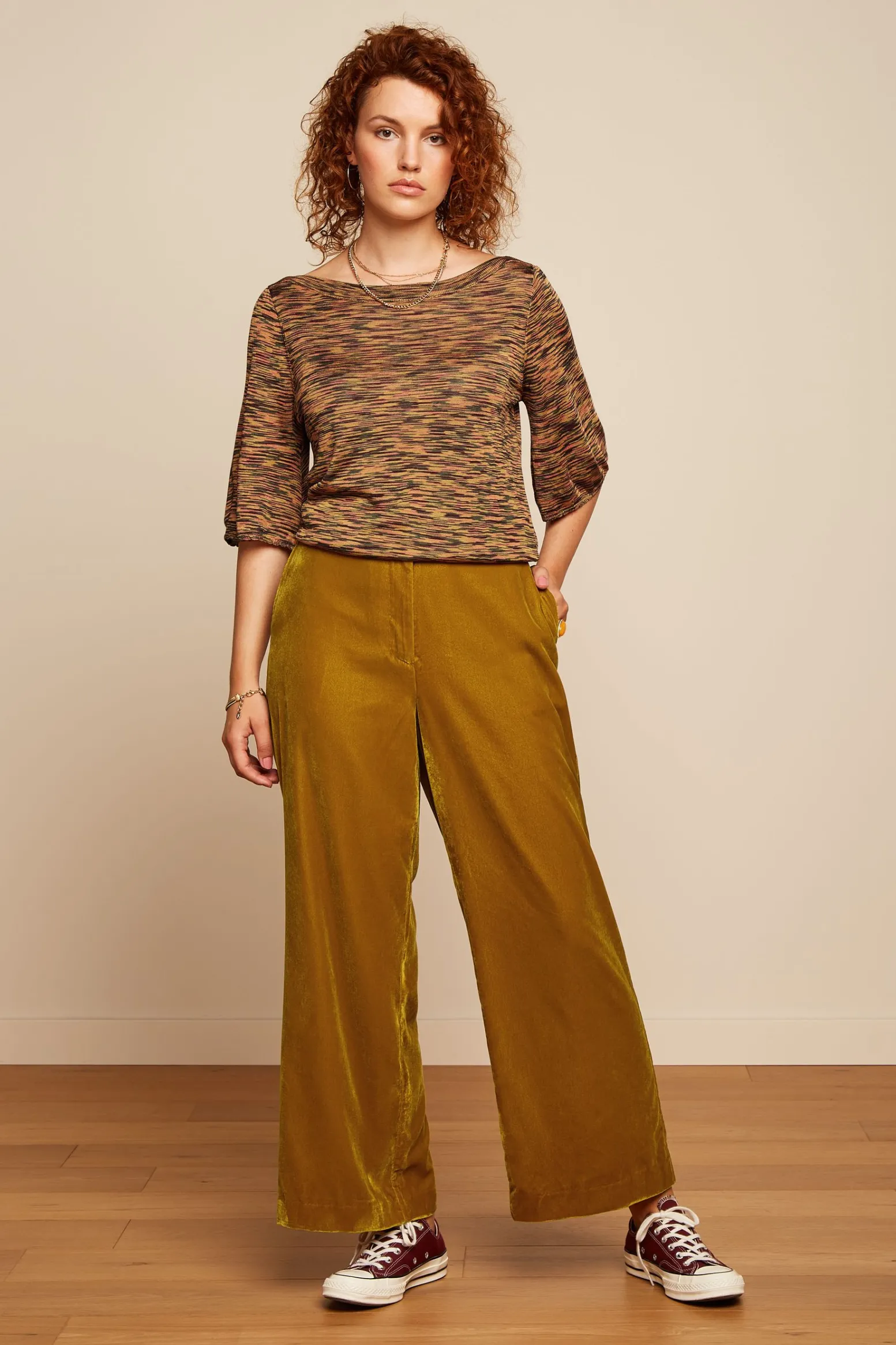 King Louie Broeken|Frederica Pants Gamine Velvet Gold