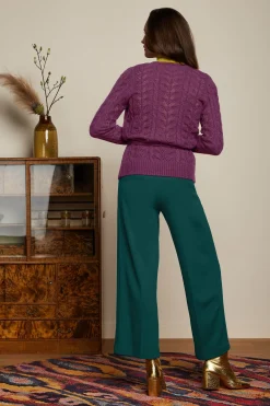 King Louie Broeken|Frederica Pants Milano Uni Pine Green