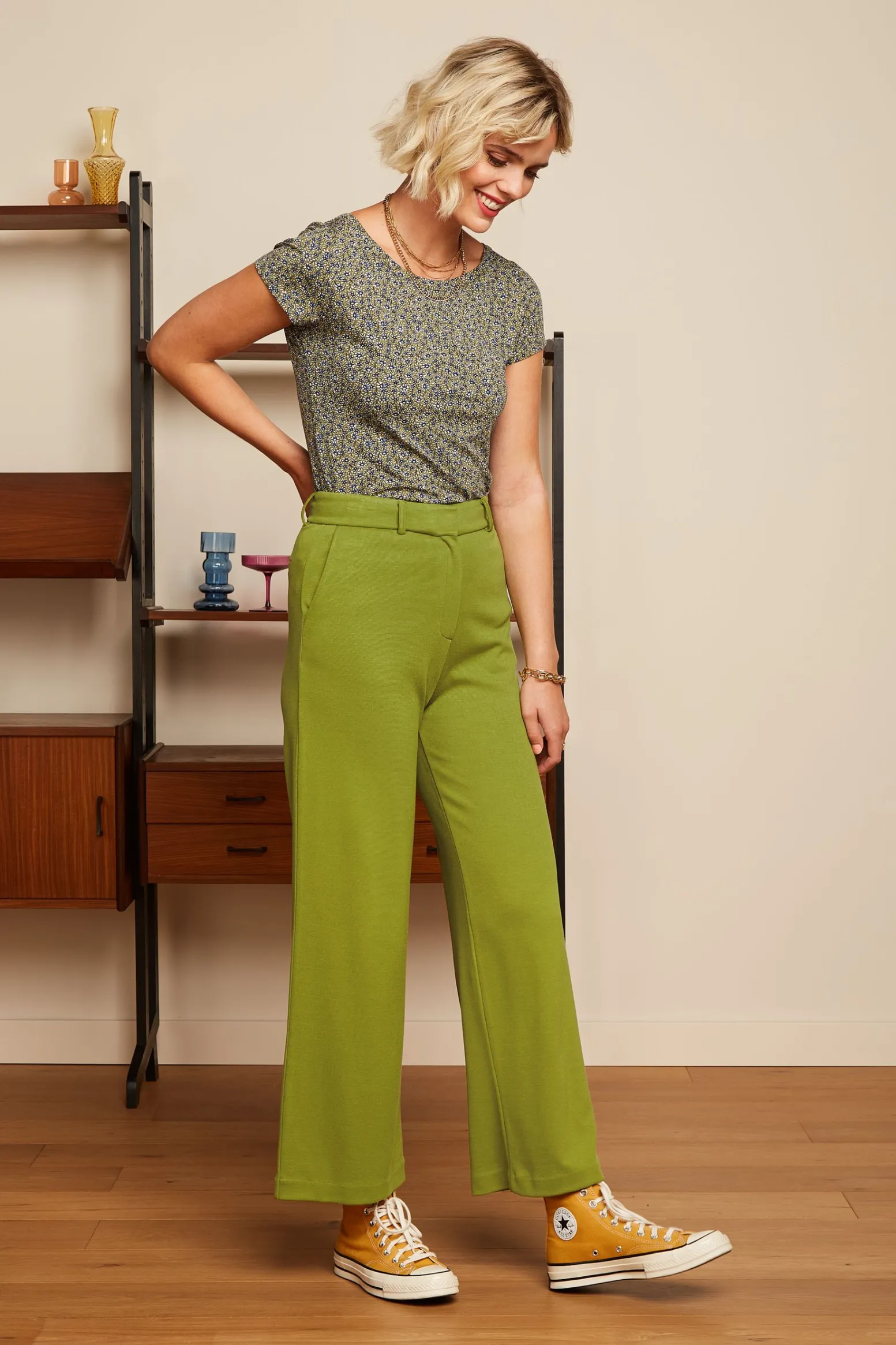 King Louie Broeken|Frederica Pants Milano Uni Woodbine Green