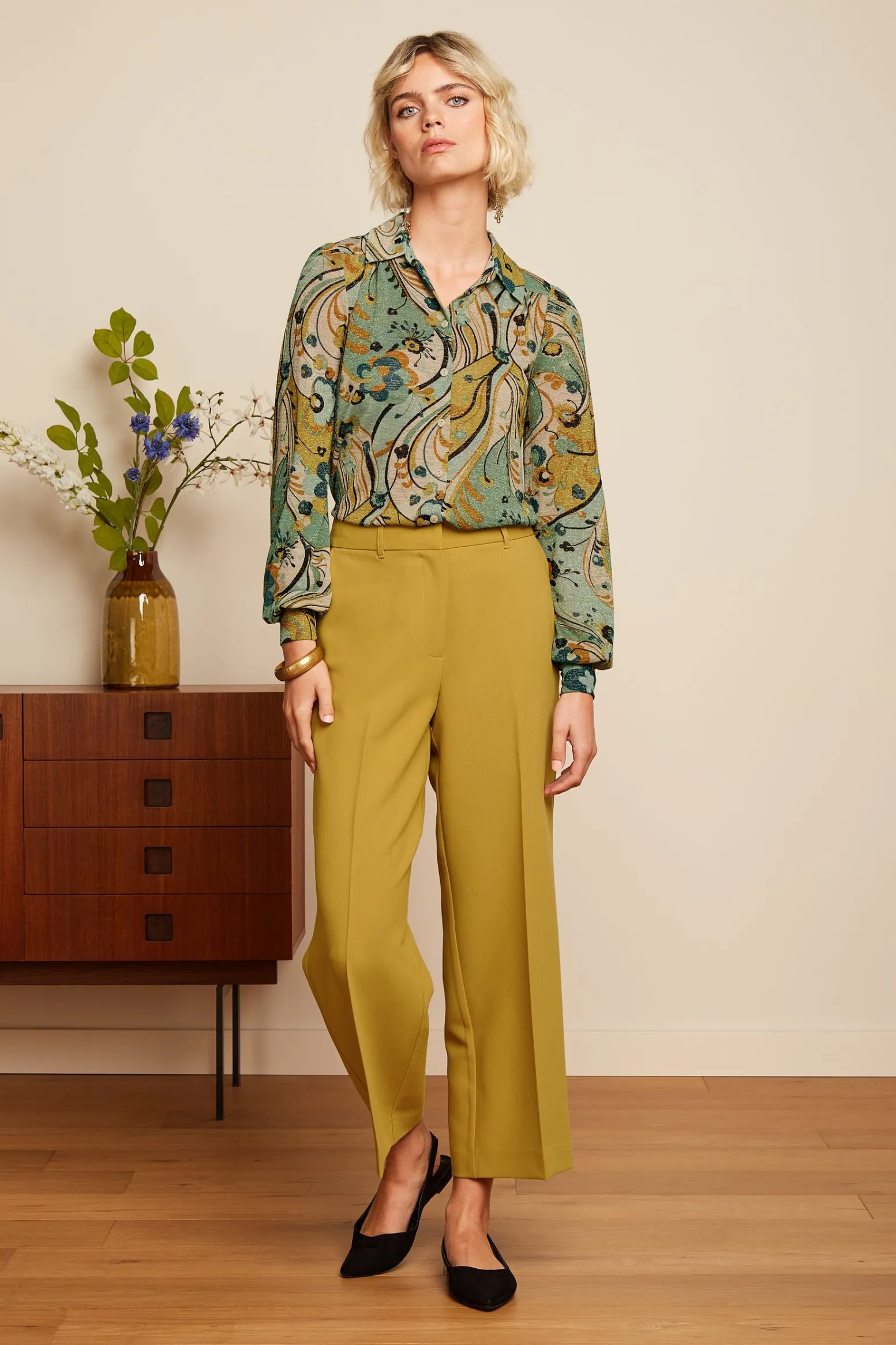 King Louie Broeken|Frederica Pants Simonet Sulphur Yellow