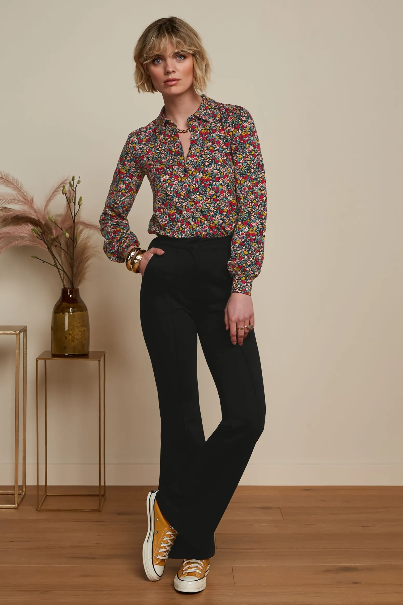 King Louie Broeken|Gael Pintuck Pants Aurora Black
