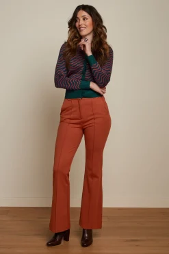King Louie Broeken|Gael Pintuck Pants Aurora Cognac Orange