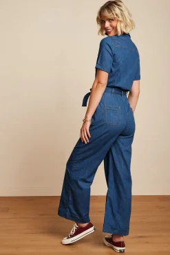King Louie Jumpsuits|Gracie Jumpsuit Chambray Denim Blue