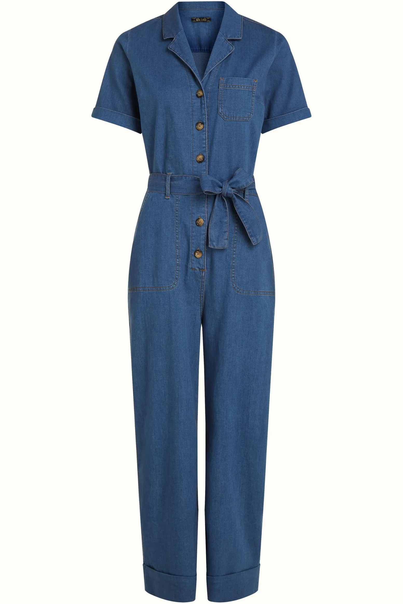 King Louie Jumpsuits|Gracie Jumpsuit Chambray Denim Blue