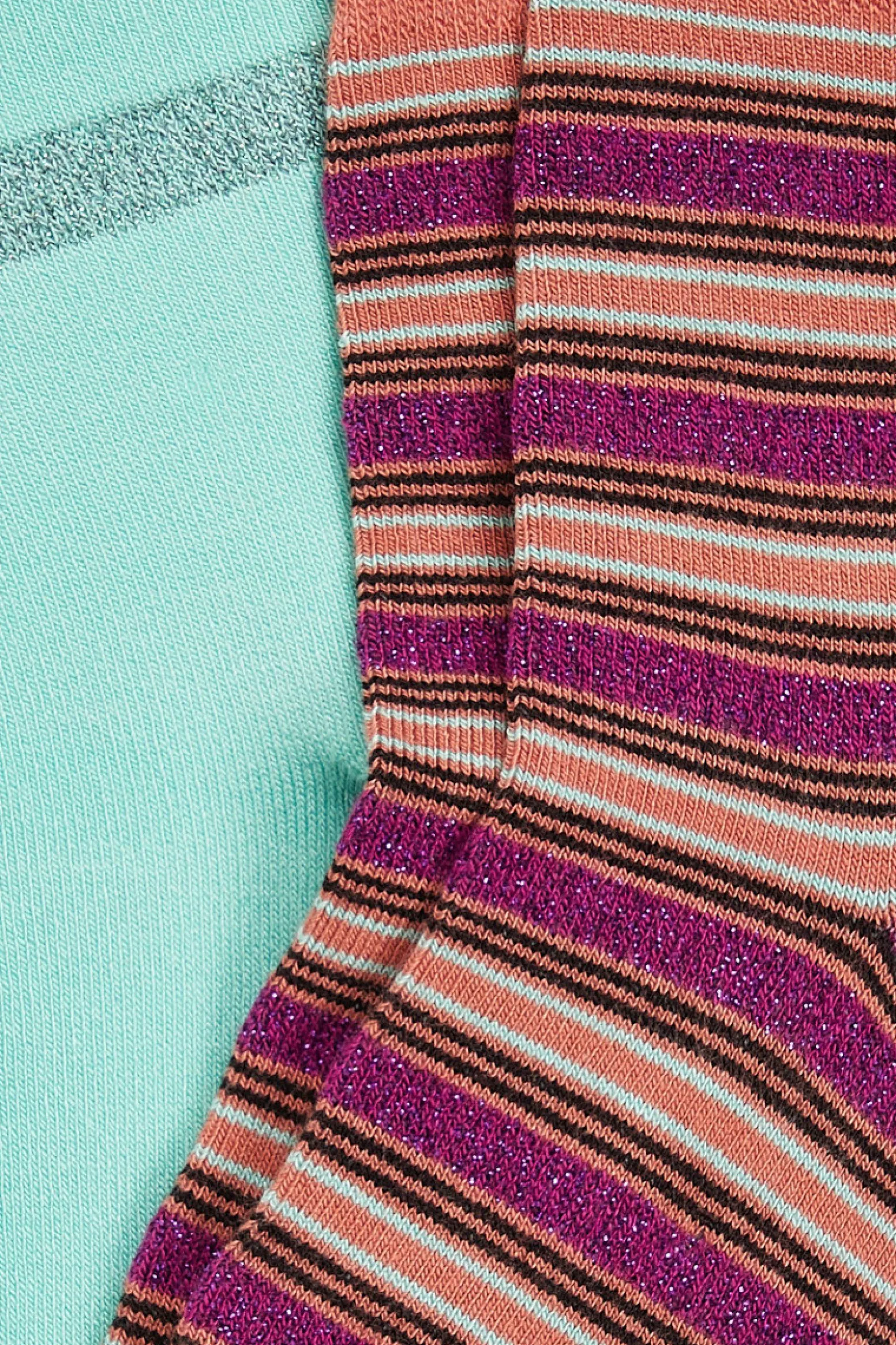 King Louie Accessoires|Half Socks 2-Pack Castillo Stripe Vivid Purple