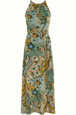 King Louie Jurken|Hazel Dress Frenzy Dusty Turquoise