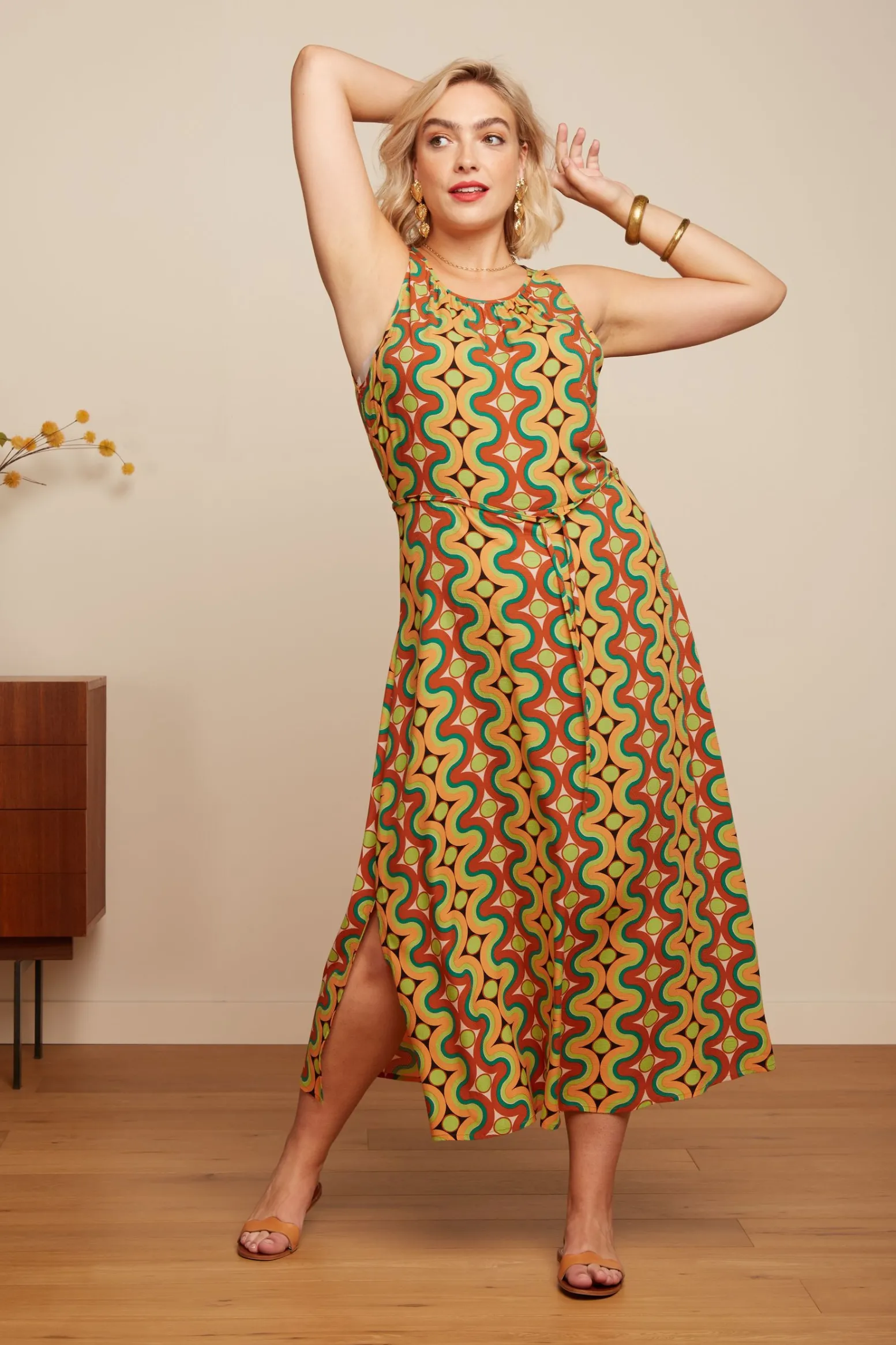King Louie Jurken|Hazel Midi Dress Kizko Black