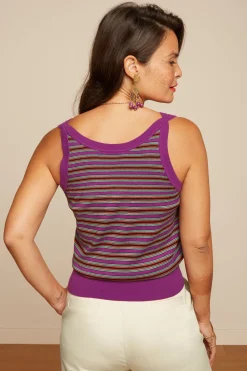King Louie Tops & Shirts|Hazel Top Bee Stripe Sparkling Purple