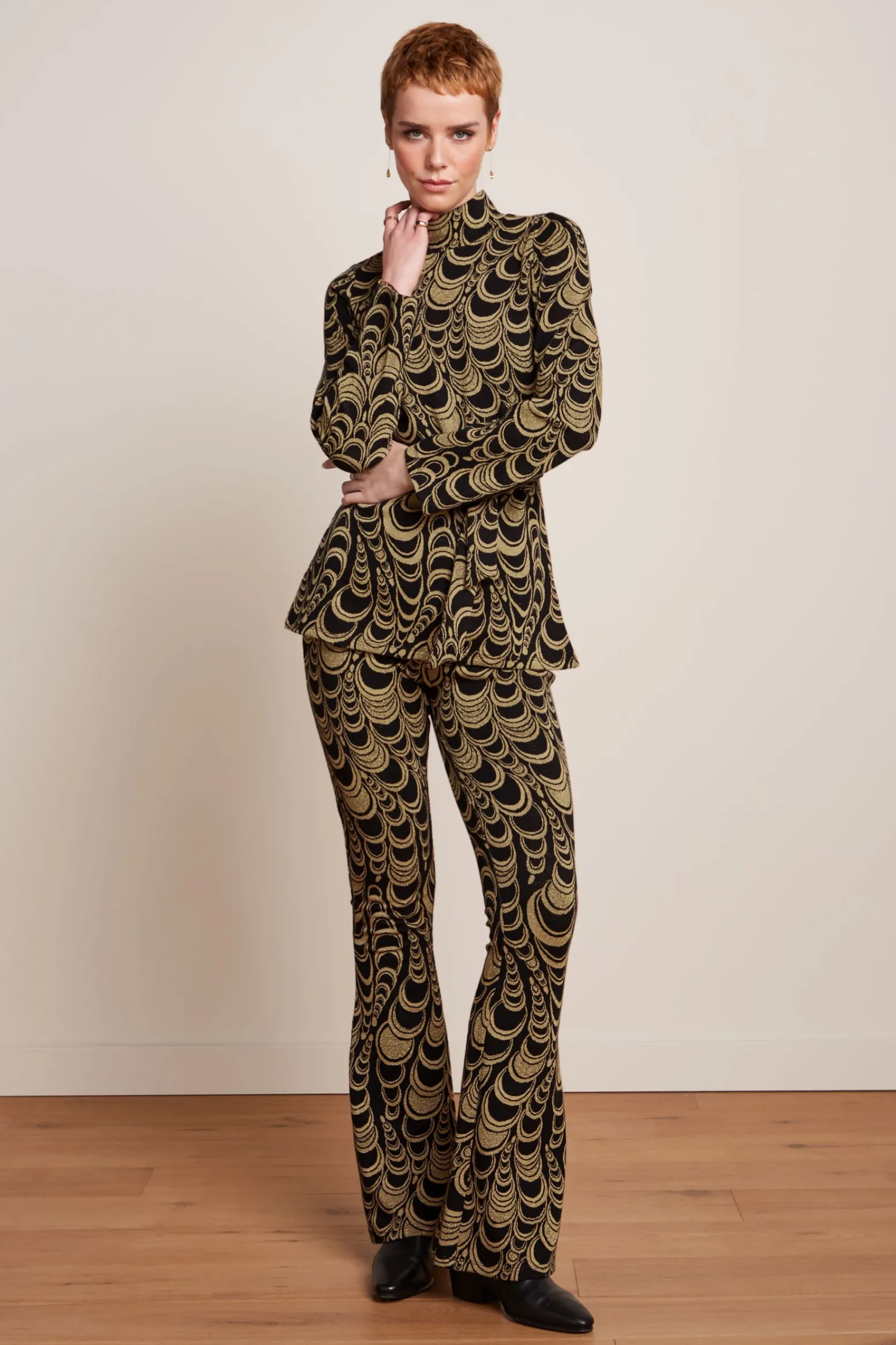 King Louie Tops & Shirts|Heloise Tunic Top Bobbin Jacquard Black