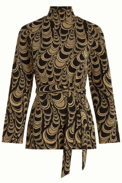 King Louie Tops & Shirts|Heloise Tunic Top Bobbin Jacquard Black