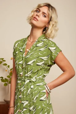 King Louie Jurken|Irene Dress Bateau Woodbine Green