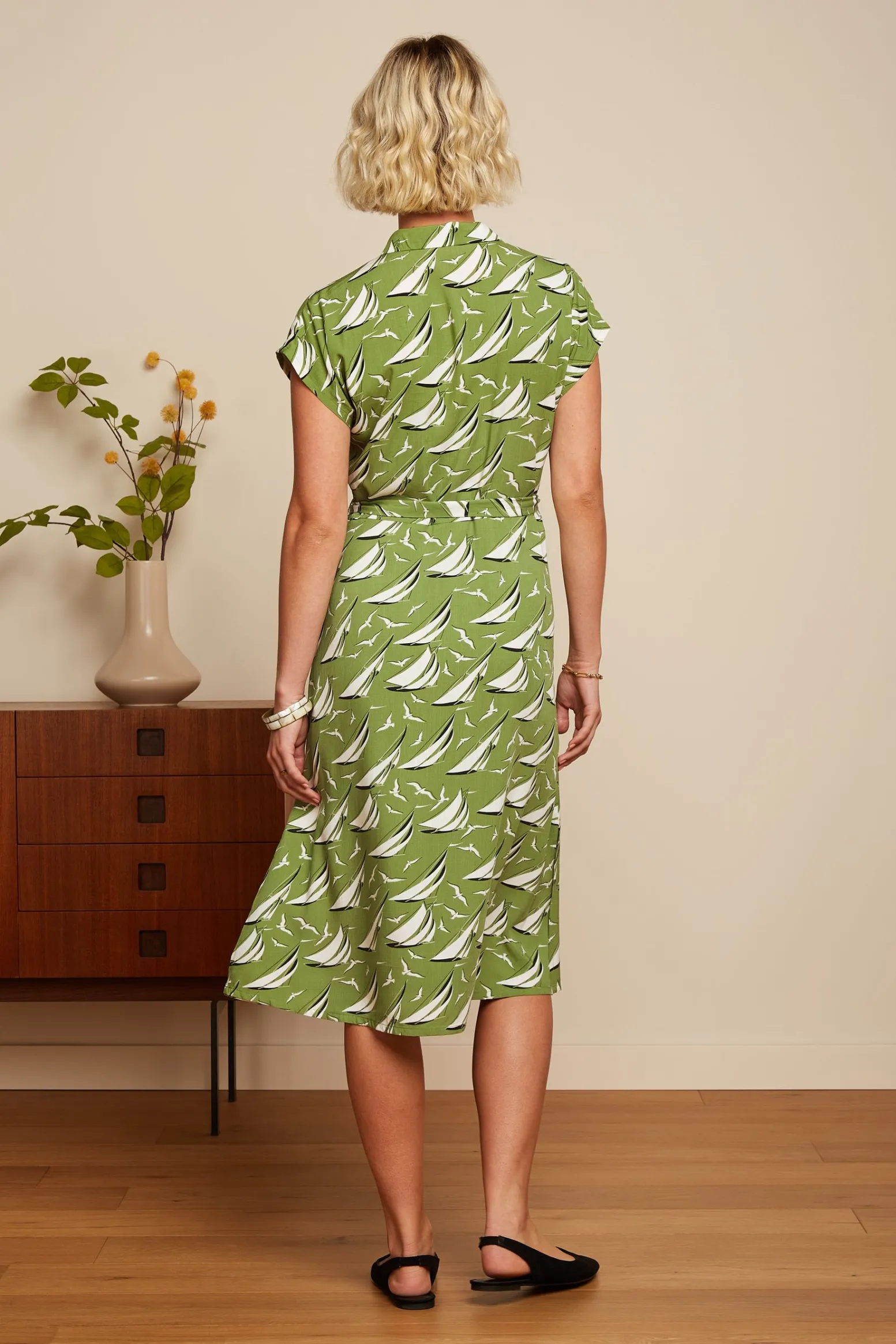 King Louie Jurken|Irene Dress Bateau Woodbine Green