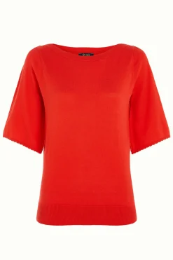King Louie Tops & Shirts|Ivy Top Wide Sleeve Club Fiery Red