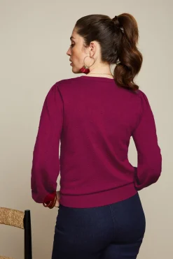 King Louie Tops & Shirts|Jada Ruffle Top Droplet Beaujolais Red